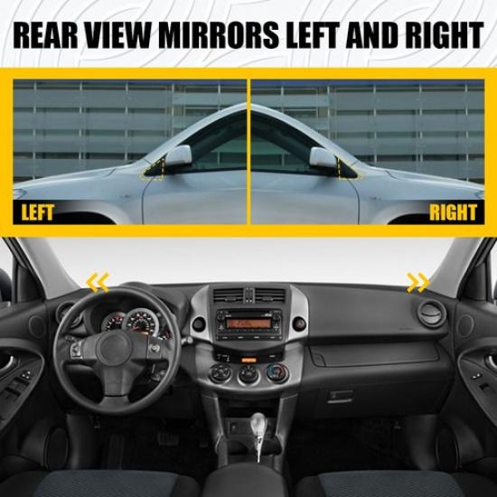 For Toyota RAV4 2009-2012 Pair Side Black Mirror Corner Triangle Bezel Covers I