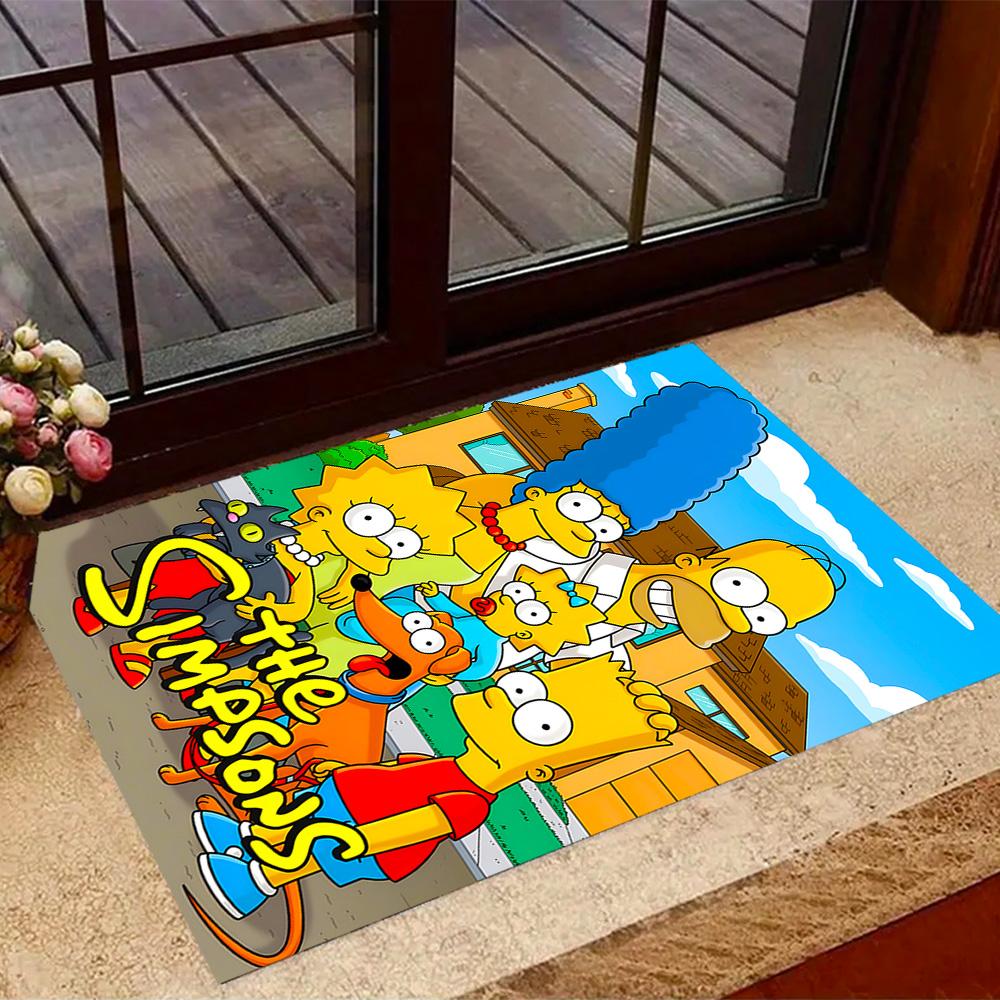 Simpsons Family Adventure Themed Anti-Slip Rugs - Polyester Home Decor, Suitable for Bedrooms, Living Rooms, Doorways, Studios, and Decorations
