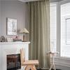 2026High Quality Finished Curtains, Striped Embroidery, Green Solid Color Contrast, Kitchen Curtains, Rural Style, Semi Shaded Bay Windows