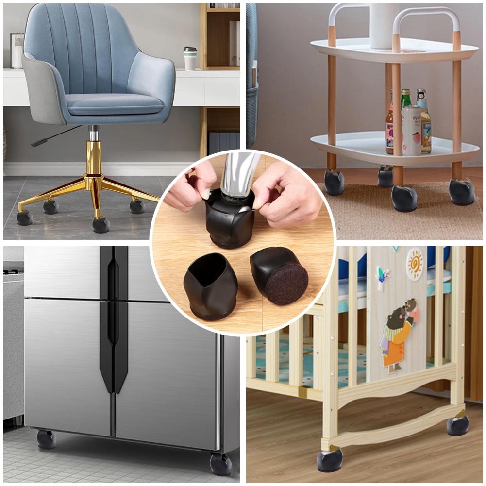 5pcs Wheel Covers Chair Cap Chair Wheel Stoppers Furniture Leg Floor Protection For Tables Cabinets Easy Installation