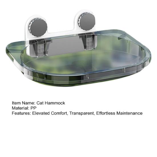 Cat Window Hammock Bed Strong Load-Bearing Cozy Perch for Feline Naptime Transparent Space Capsule for Sunbathing Cleaning