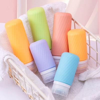 Portable 60ML/90ML Silicone Refillable Bottles Squeeze Refillable Lotion Container Silicone Shampoo Sub-Bottling Travel