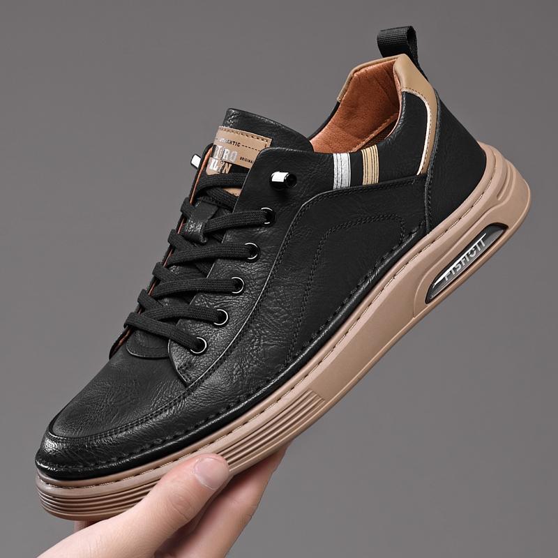 

Модные горячие продажи мужских универсальных кроссовок из натуральной кожи, мужские кроссовки 2024 года, новая мужская повседневная обувь, высококачественная мужская обувь для скейтбординга на открытом воздухе 44 чёрный