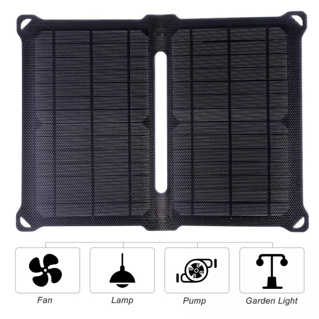 Outdoor Sunpower Foldable Solar Panels Portable Solar Charger 2 USB Port for Phone Traveling Camping Hiking Black 100W 5V