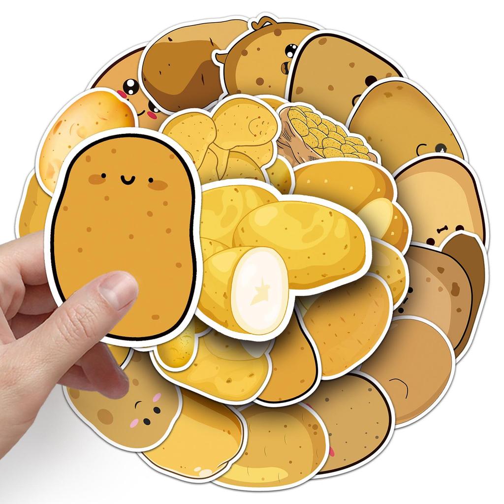 50 Stück Kreative Kartoffel-Cartoon-Aufkleber - Wasserdichtes DIY für Handyhüllen & Gepäck