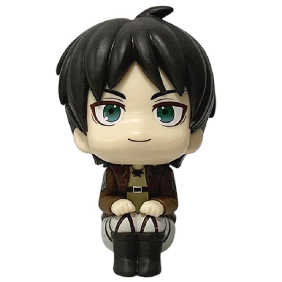 Figura Anime L'Attacco dei Giganti 10 cm Guarda in Alto Levi Ackerman / Eren Jaeger / Mikasa Carina Versione Q Statuetta in PVC Giocattolo da Collezione Modello