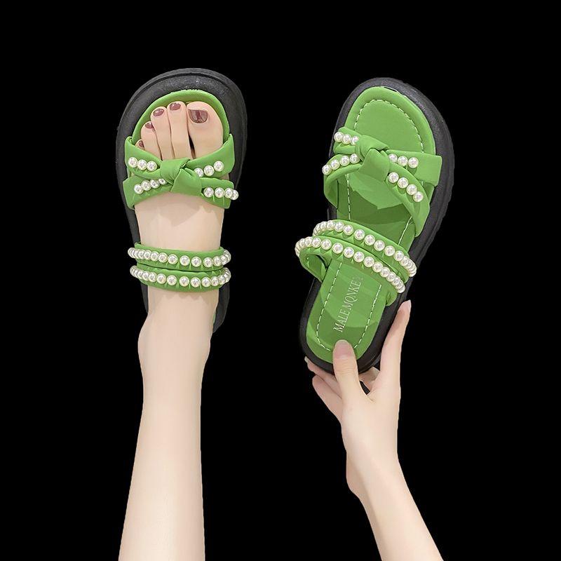 Woman Shoes Pearl Platform Bow Sandals for Women Vip on Sale Shoe Asian Size Wholesale Cheap Liquidation The Best Sandal Pvc