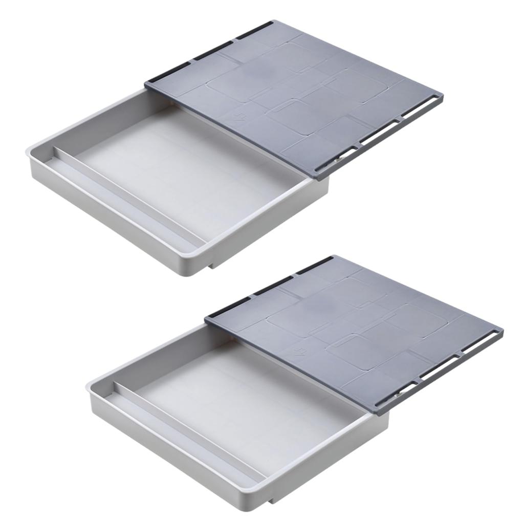 East Leaf Drawers for Desks and Small Item No Drilling Required Add-On Under-Desk Tables, Storage, Adhesive, (Gray, 2-Pack)