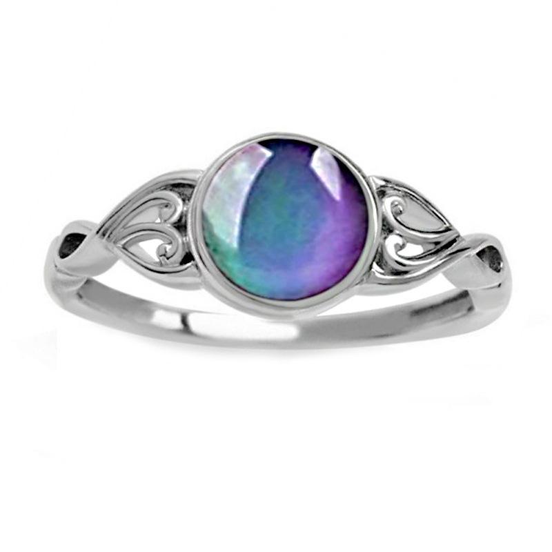 

wish new fashion creative sweet wind color sensitive stone ring, for 6