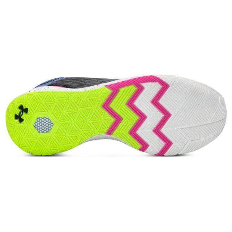 Under Armour Havoc 5 Hovr Clone Round Toe Lace-Up Non-Slip Wear-Resistant Mid-Top Basketball Shoes Unisex Sneaker Pink Green 3025605-300