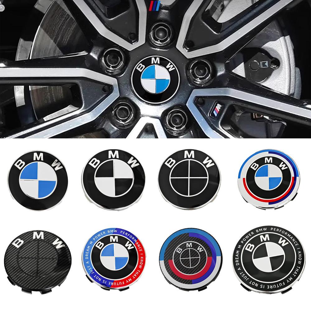 DSJW3 4pcs For BMW 50th E90 E60 F10 F20 G20 G30 E53 E85 E70 56mm 68mm Blue White Car Hub Cap Wheel Center Cap Emblem Badge Accessories