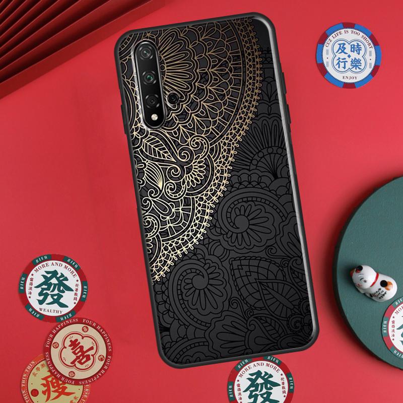 Indian Floral Henna Mandala For Huawei P20 P40 P30 Lite P60 Pro Nova 12s 11i 12i 10 9 SE 5T Y91 Y90 Y60 Y70 Y72 Y61 Case