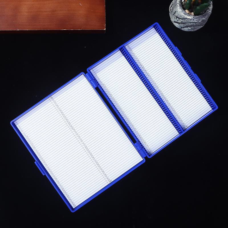 1PCS 4 Colors Plastic Rectangle Hold 100 Microslide Slide Microscope Box Laboratory Supplies Material Teaching