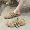 Summer flat-bottomed casual bag head hole shoes breathable half slippers women's shoes simple and versatile and comfortable one-pedal beach drag