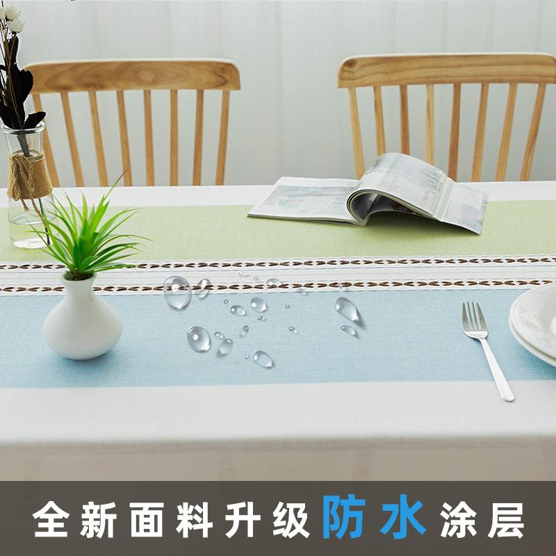 Modern Simple Tassel Waterproof Tablecloth Cotton And Linen Fabric Dustproof Dining Table Cloth Home Kitchen Western Table Decoration