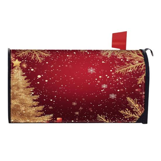 Winter Magnetic Mailbox Cover Standard Size 18 X 21in Merry Christmas Mailbox Wraps Cover Holiday Post Letter Box Cover for Outdoor Garden Yard Decor