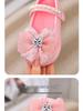 Little Girl Princess Bow Pearl Shoes - Spring/Autumn Soft Sole Sandals with a New Chinese Fragrance Style.