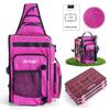 Goture Fishing Backpack with 3 Portable Tackle Single Shoulder Fishing Bag with Rod 900D Oxford Fabric Carp Tackle Durable Oxford Camping Bright