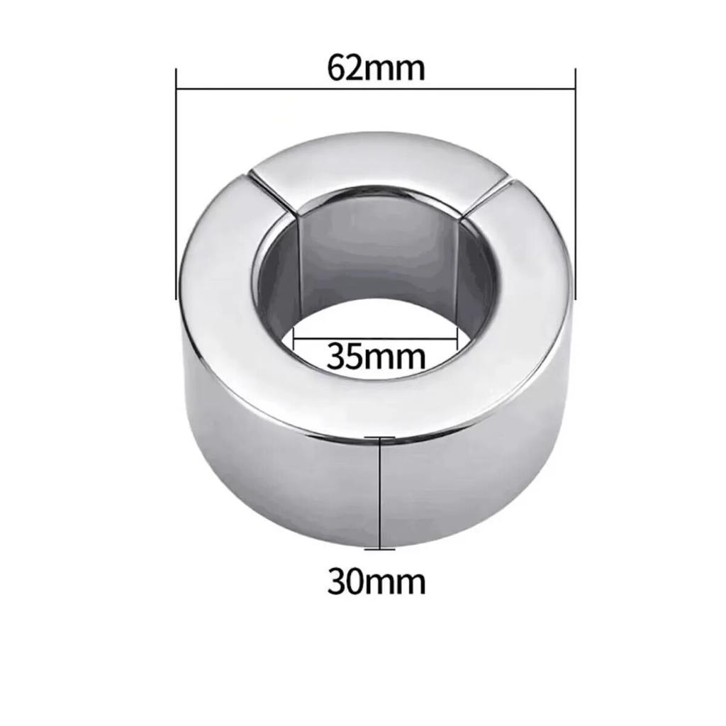Penis Ring Magnetic Lock Metal Scrotum Pendant Ball Stretcher Testis Weight Cock Ring Penis Restraint Stainless Sex Toys for Men