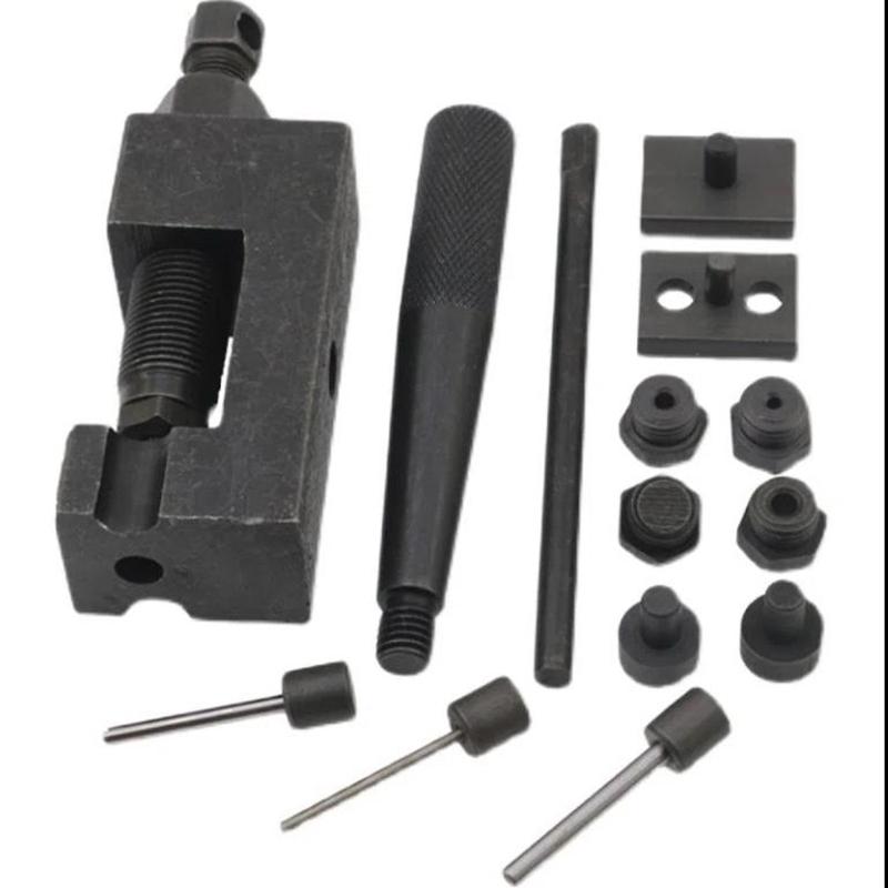 Motorcycle 4 Pins Chain Cutter Breaker Splitter Riveting Tool Rivet Repair Set For Chain 415/420/428/520/525/530/630 Motorbike