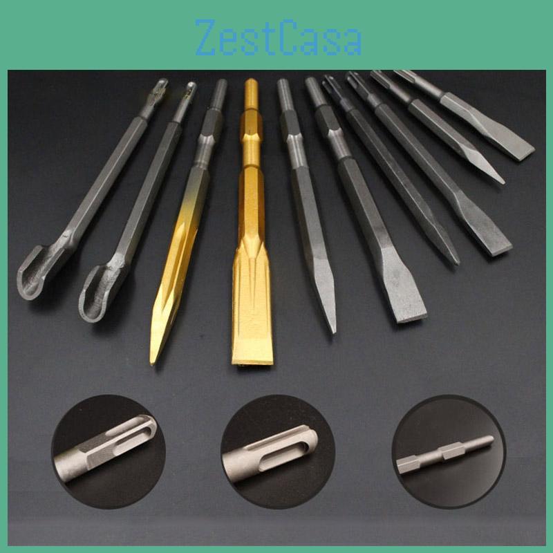 Advanced Rotary Hammer Chisel Bits Set With Chrome Steel Tile Bull Point Chisel For Superior Durability