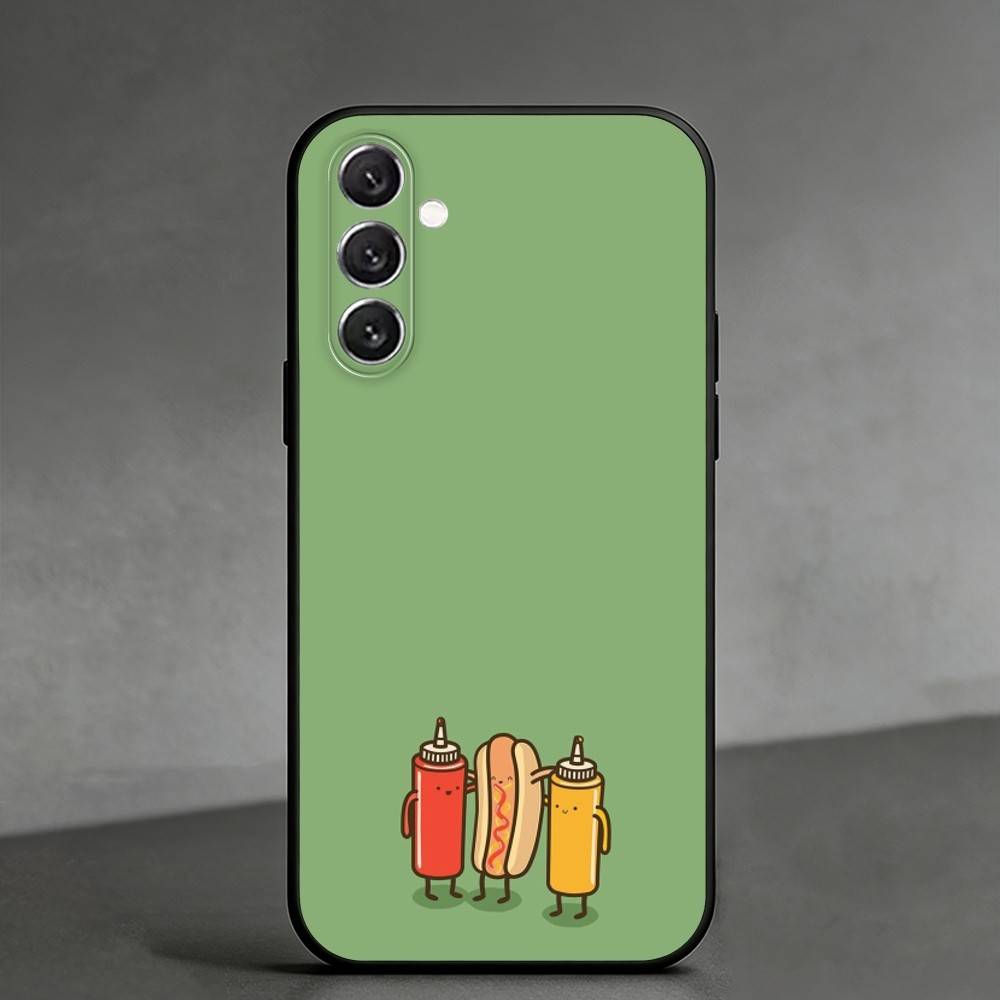 L-Interesting cartoon minimalism Phone Case For Samsung Galaxy A91,80,73,72 ,71,53,52,32 ,31,22,21s,20,Soft Black Case