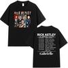 Rick Astley Reflection Tour 2026 Camisetas Estampadas Unisex Hip Hop Vintage Algodón Manga Corta Camiseta Moda Casual Ropa Camiseta