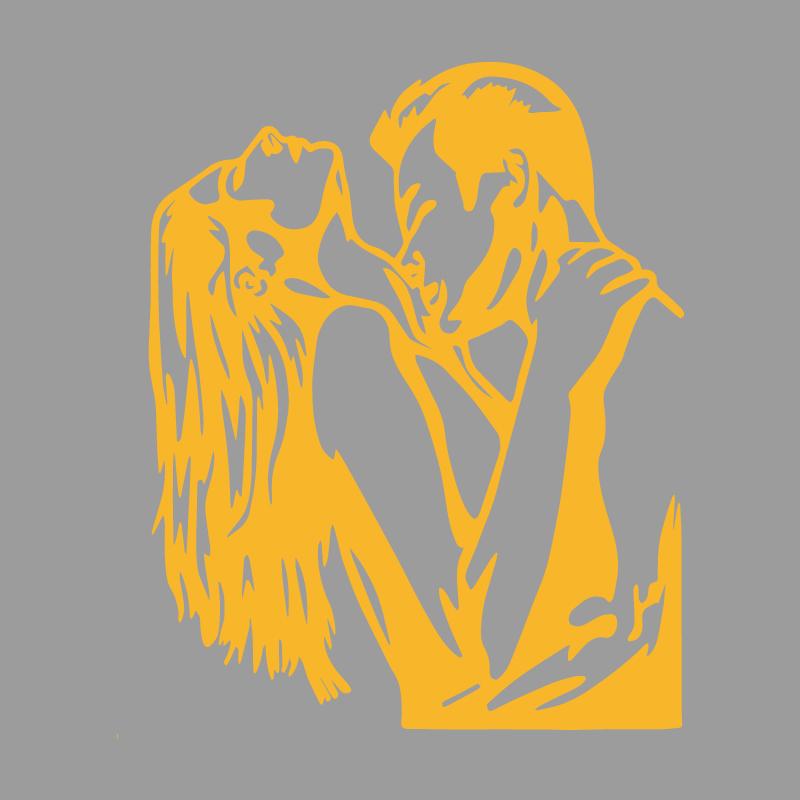 Romantic Kiss Silhouette, Kiss At Midnight, Imported PVC Work, Depicting a Couple Kissing, Suitable for Valentine's Day Decals