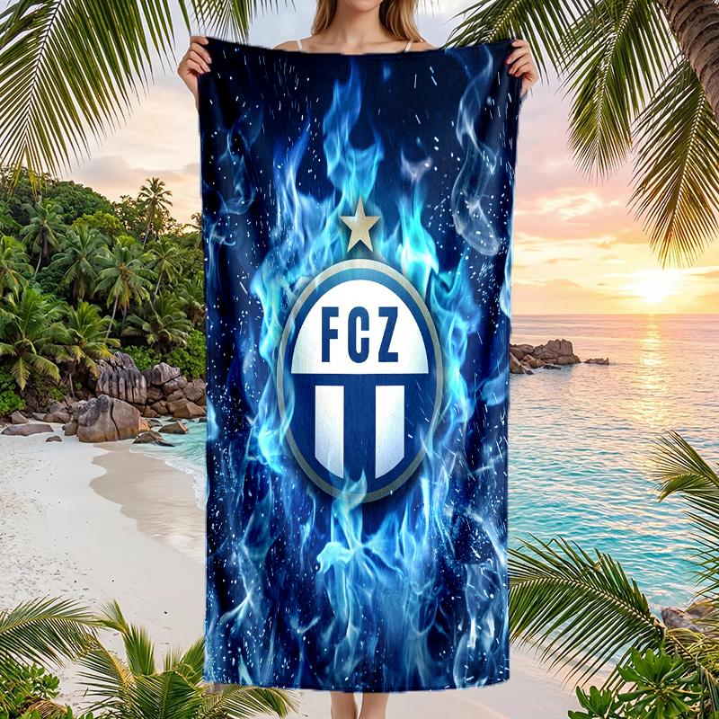 FC Zürich Print Quick Dry Beach Towel Microfiber Absorbent Portable Travel Swimming Towel