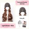 Women's Winter Wig Hat Knitted Hat Long Wave Straight Hair Synthetic Hat Wig