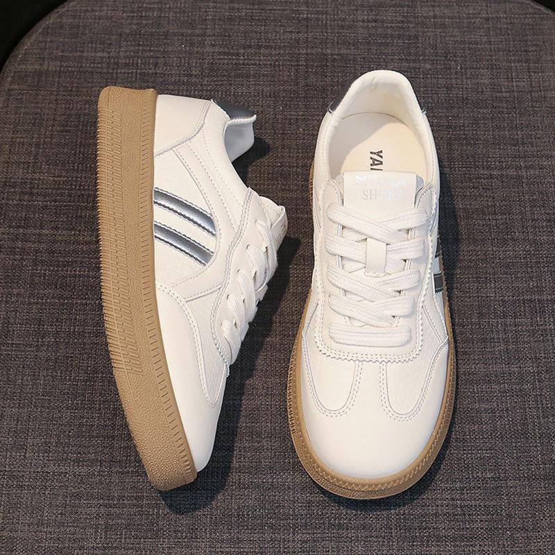 Leder Deutsche Trainingsschuhe Damen 2025 Herbst neue vielseitige flache weiße Schuhe Kinder Einzelschuhe lässige Sport-Board-Schuhe