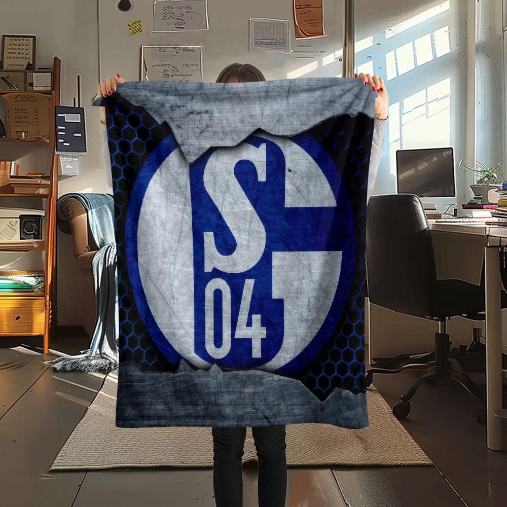 1PC FC Schalke 04 Patterned Flannel Blanket Suitable For All Seasons for Home Decor Warmth and Comfort Gifts Holiday Present