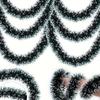 2M Christmas Garland Tinsel Decoration Green White Edge Snowflake Hanging Ornament Party Mall Kindergarten Home Festival Decor