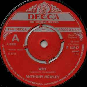 

7inch Record ANTHONY NEWLEY - Why / Do You Mind F13817 Decca 1978 UK Pop Used