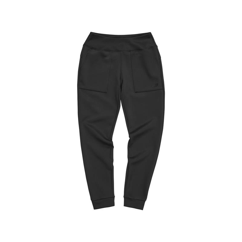 Skechers Solid Color Elastic Waist Tapered Casual Pants Women bottoms Carbon-Black L421W035 S