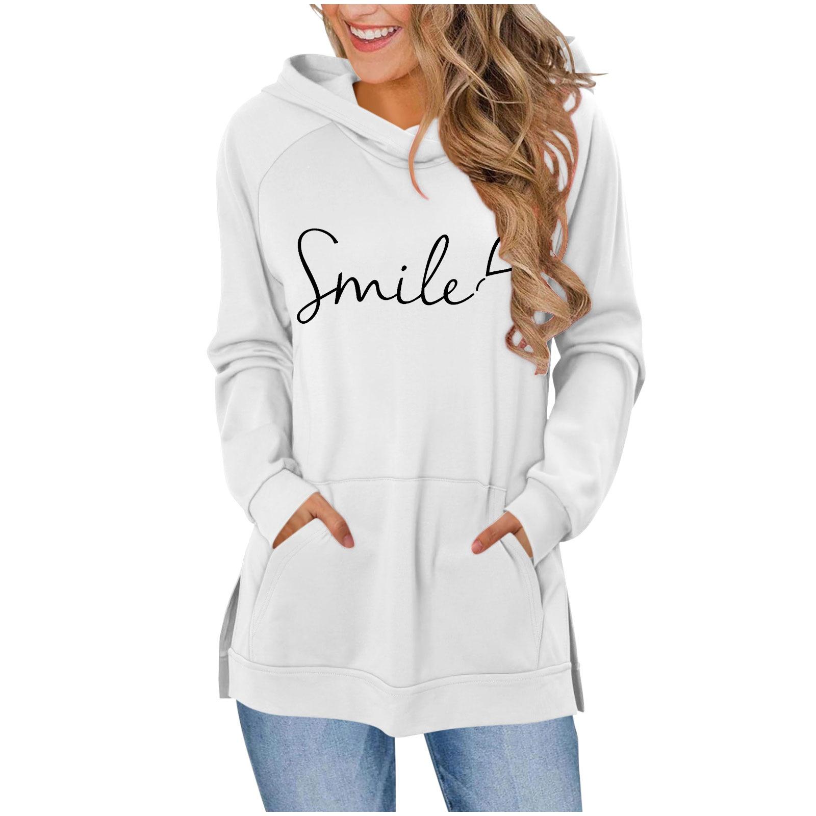 

Women s Fashionable Casual Long-Sleeved Hooded Sweatshirt XL белый