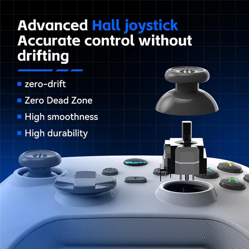 Manette de jeu Bluetooth pour iOS/Android Manette pour PC Bascule Hall Six Axes Double Vibration Joystick pour Switch