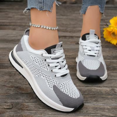 Breathable Mesh Sneakers for Women Spring Autumn Comfortable Lightweight Running Sports Shoes Woman Lace-Up Platform Female
