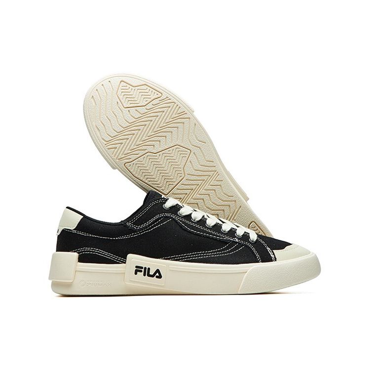 FILA Fusion Canvas Fashion Comfortable Low-Top Skate Shoes Men sneaker Black T12M125107FBK