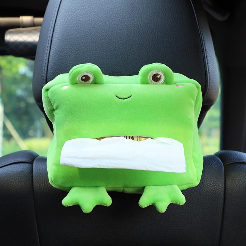 Car Tissue Box Cover Fun Cartoon Animal Design Soft Plush Material Long-lasting