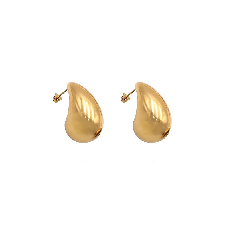 Titanium Steel Hollow Hollow Water Drop Earrings Light Luxury High Sense Versatile Earrings Earrings