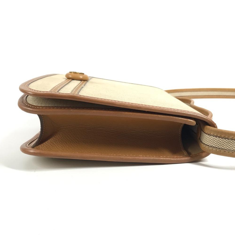 HERMES Horse Cheval Logo Vintage Jockey Crossbody handbag Shoulder Bag Beige