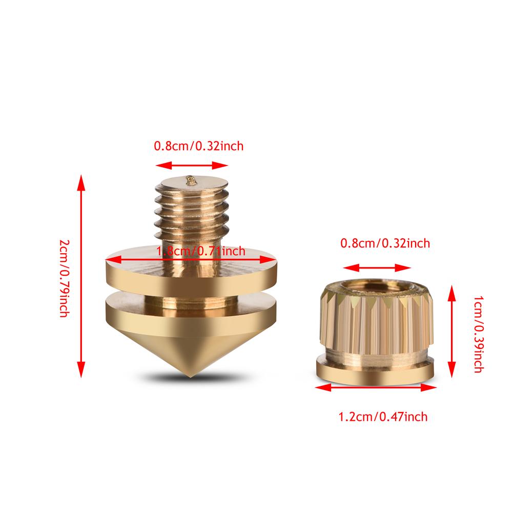 8 Stück Kupfer Lautsprecher Aufhängungsspikes Isolationsständer Fuß Basis Pad