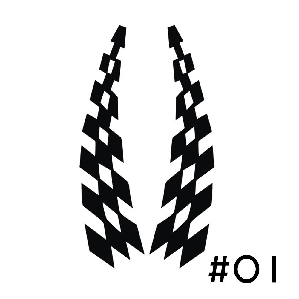2PCS Universal Racing Stickers Vehicle Car Decals Wheel Eyebrow Checkered Flags Safety Reflector Vinyl Stickers Prevention Decor