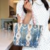 Cotton Linen Crossbody Bag With Embroidery And Magnetic Closure For Daily Use