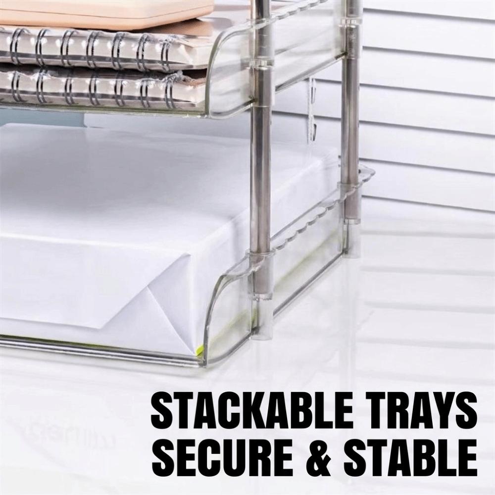 Large Capacity Desktop File Organizer Transparent Paper Holder Modular Storage Rack  Home