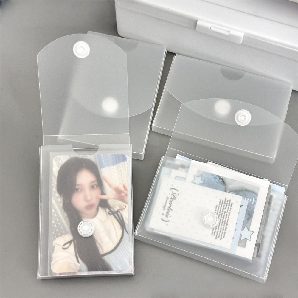 1 יחידה קופסת אחסון שולחנית מחוספסת לאחסון כרטיסים ומדבקות שקופה עמידה בפני אבק מארגן משרדי פונקציונלי אחסון כרטיסים