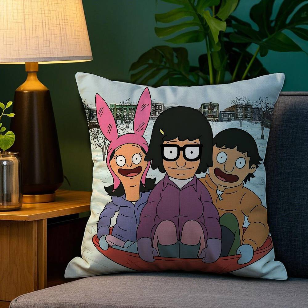 Cartoon B-Bobs B-Burgers Pillow Case Plush Fabric Soft Double Sided Print Sofa Cushion Cover Throw Pillow Covers