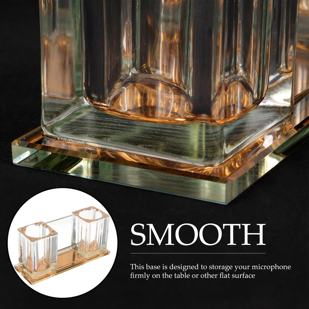 Lurrose Desktop Microphone Desktop Acrylic Microphone Tabletop Microphone Stand Tabletop Wireless Storage Holder, Stand, Holder,