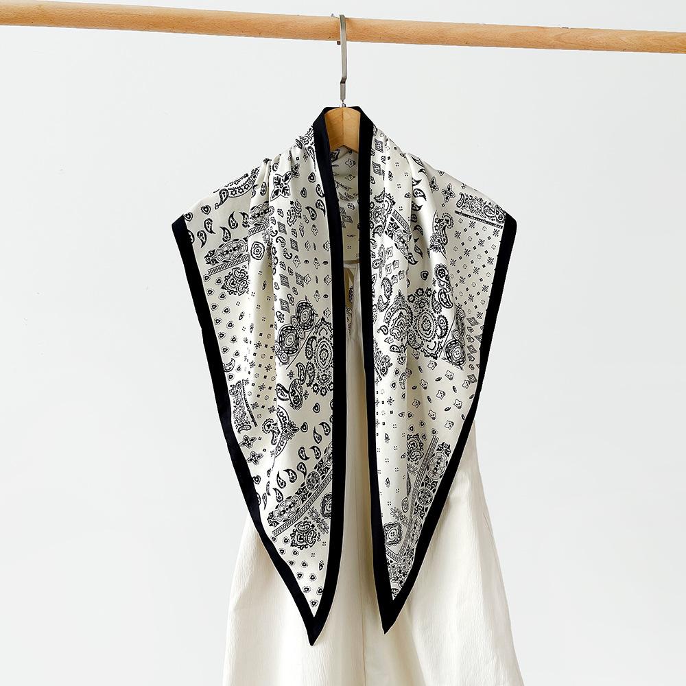 

Носите треугольный платок, головной платок, платок из твила, шаль, ретро литературный шелковый платок с принтом «пейсли», женское украшение-пояс 135*60cm